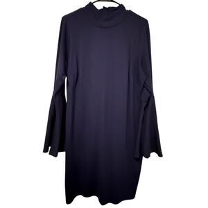 Venus Bell Sleeve Dress Navy Blue Plus Size 1X